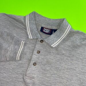 Faded Glory Mens Long‎ Sleeve Polo Shirt Oatmeal Heather Grey FG9201 Medium